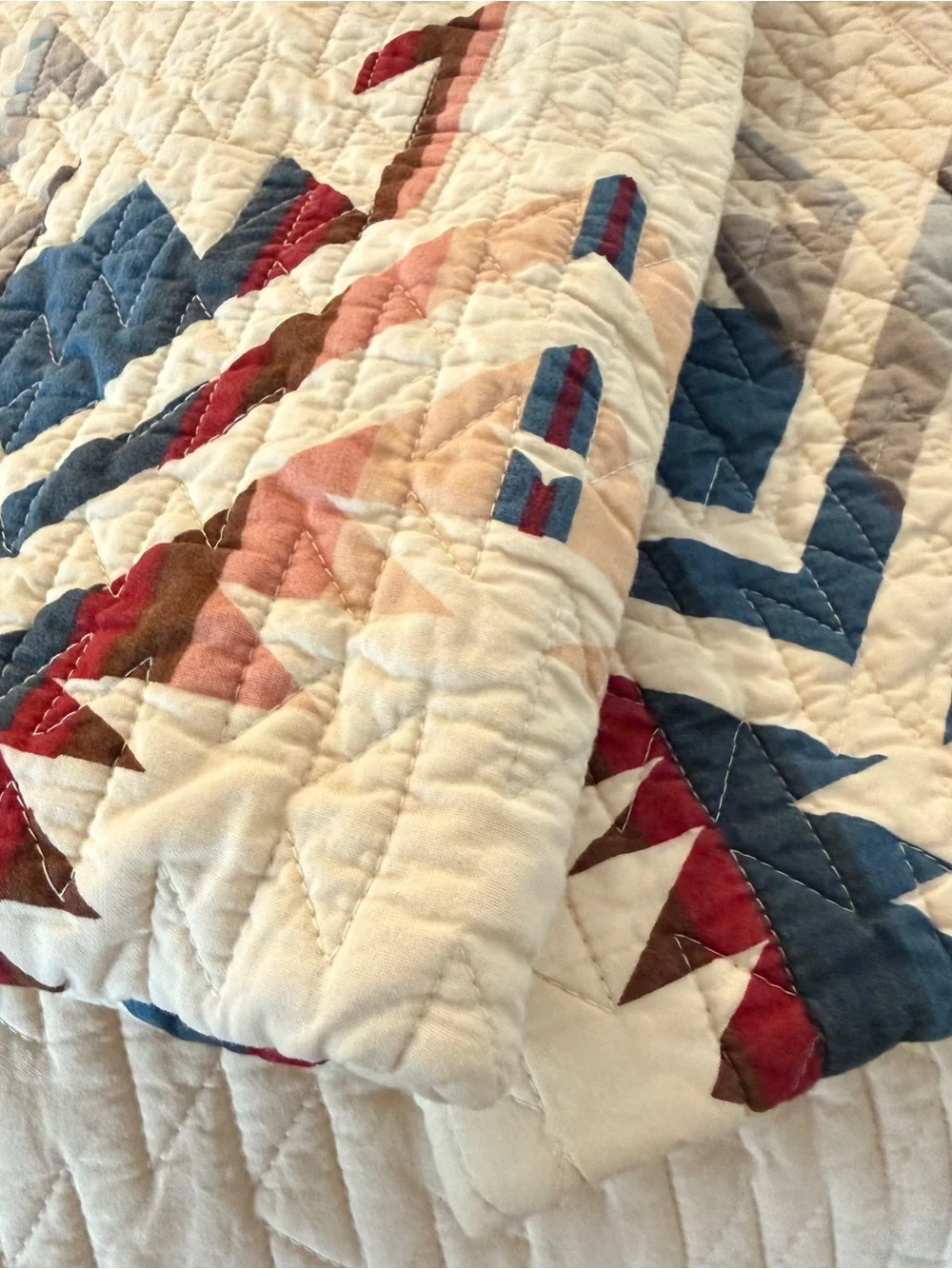 Pendleton Shadow Peak 3pc Quilt & Shams Set 68” X  90” Tan Multi 100% Cotton